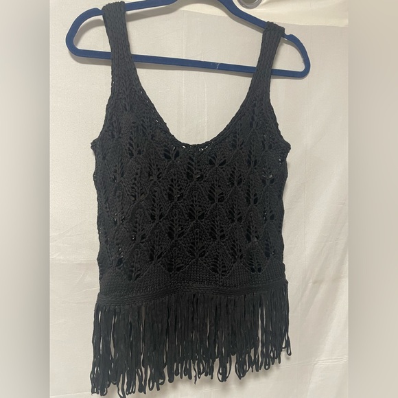 Zara Crochet Fringed Tank Size Small - Picture 5 of 5